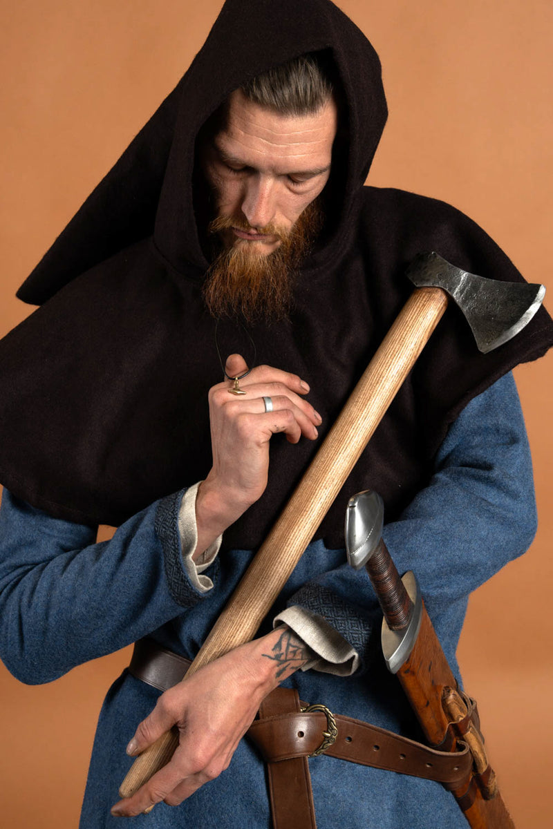 Viking hache, forgée à la main acier, type G, semi-tranchante 