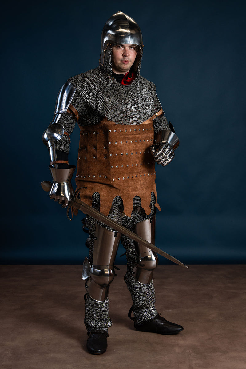 Maliën chausses, platte ringen, ronde klinknagels, 9mm