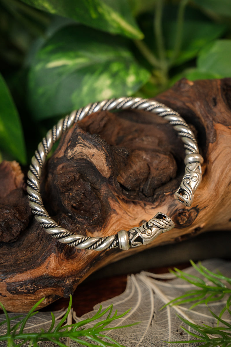 Gotland bransoletka Wiking, posrebrzany, brązowy 