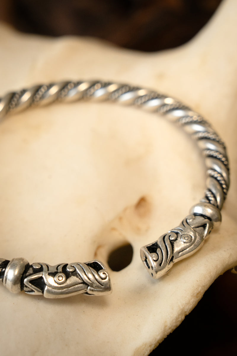 Gotland bransoletka Wiking, posrebrzany, brązowy 