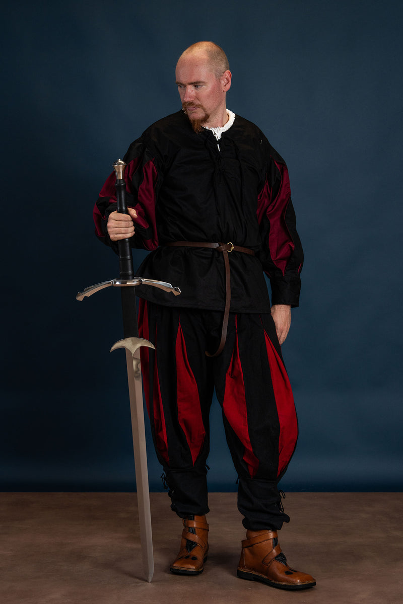 Landsknecht hemd, zwart / rood