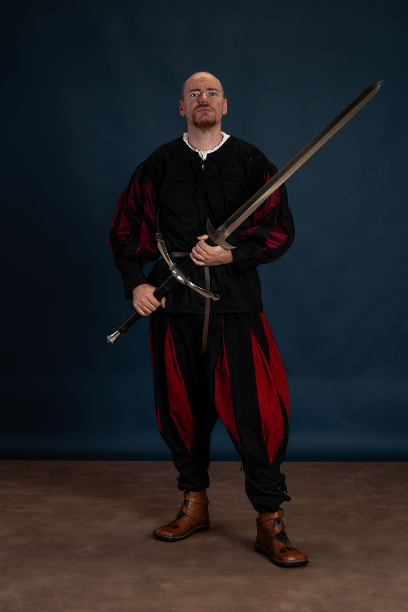 Landsknechtenbroek rood-zwart