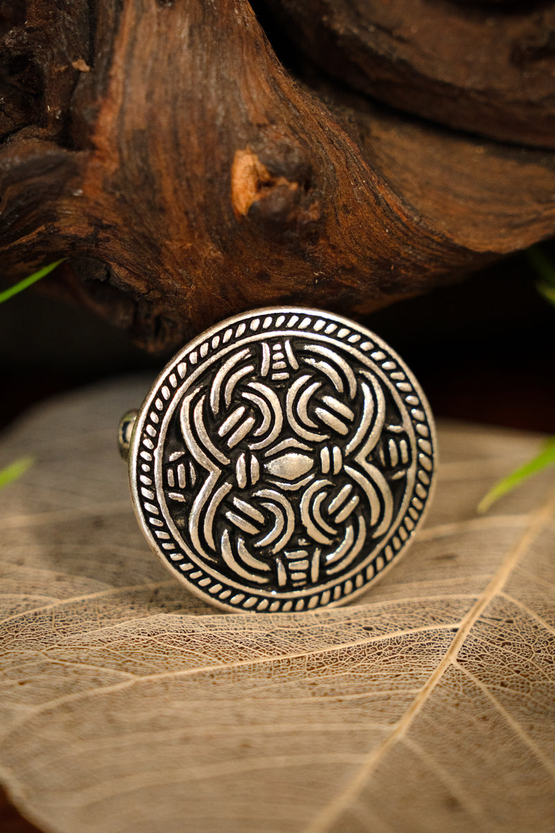 Birka schijffibula Borrestijl, verzilverd brons