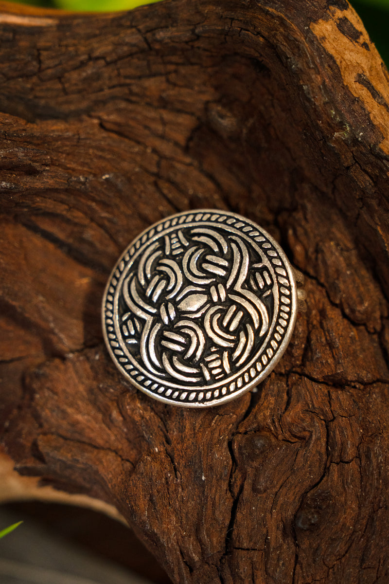 Birka schijffibula Borrestijl, verzilverd brons