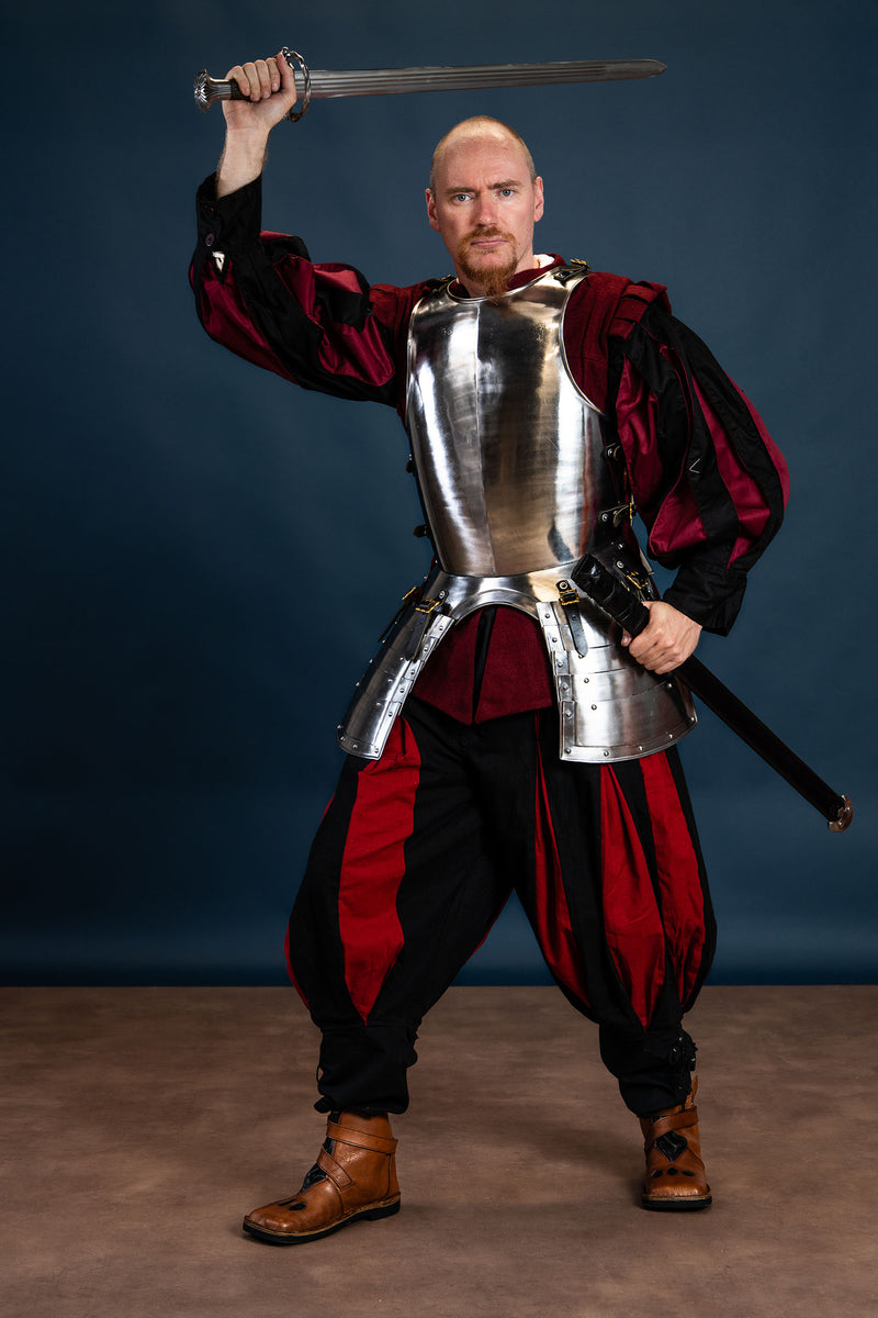 Landsknechtenbroek rood-zwart