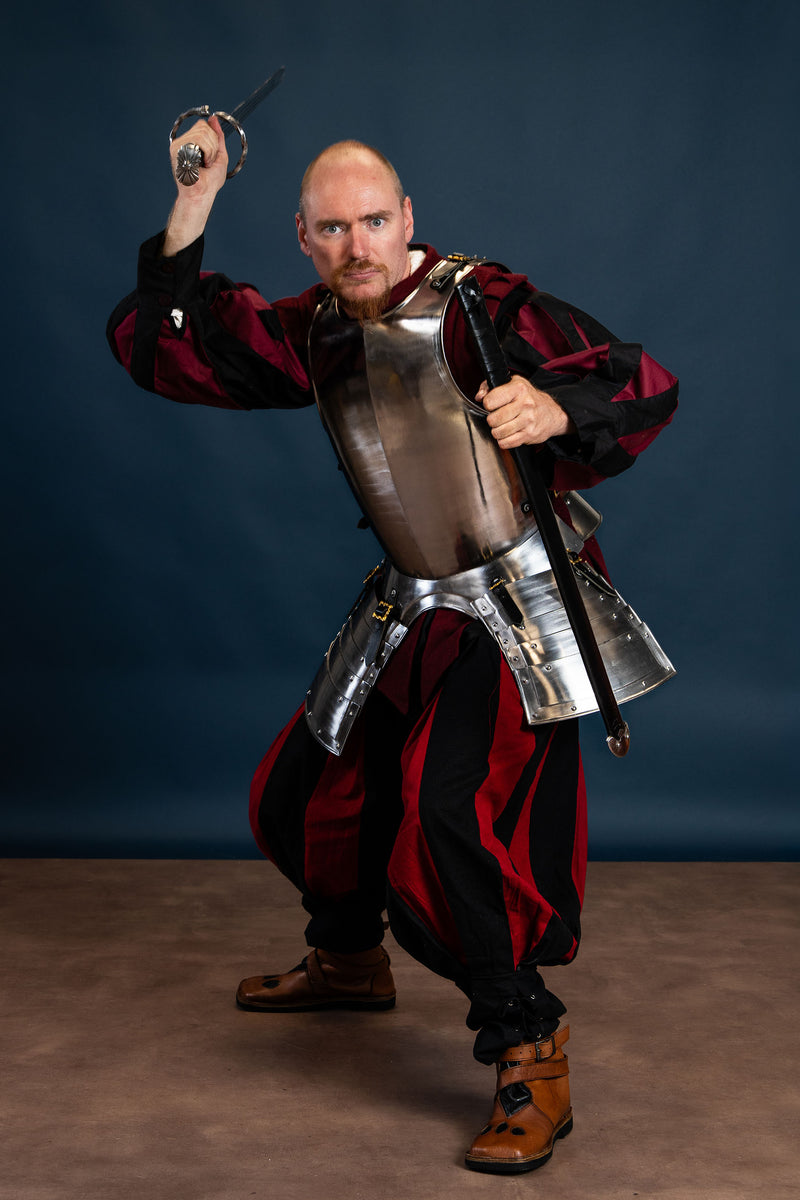 Landsknechtenbroek rood-zwart