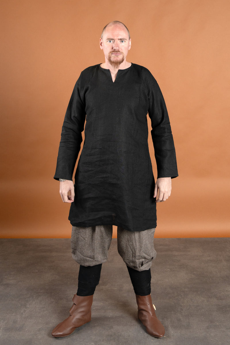 Viking tuniek Eirik, linnen, zwart