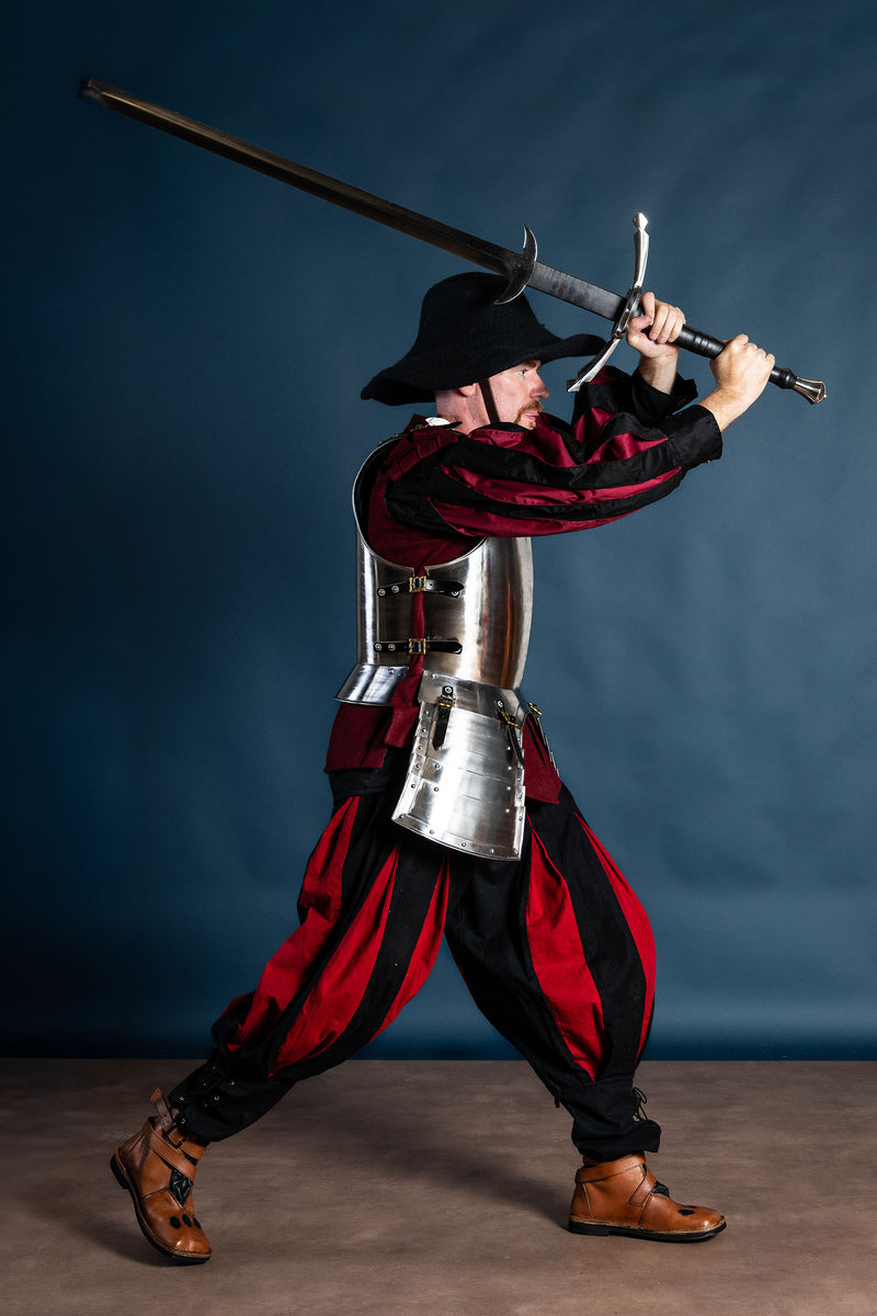 Landsknechtenbroek rood-zwart