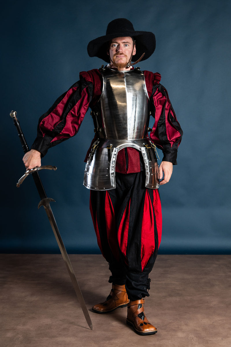 Landsknechtenbroek rood-zwart