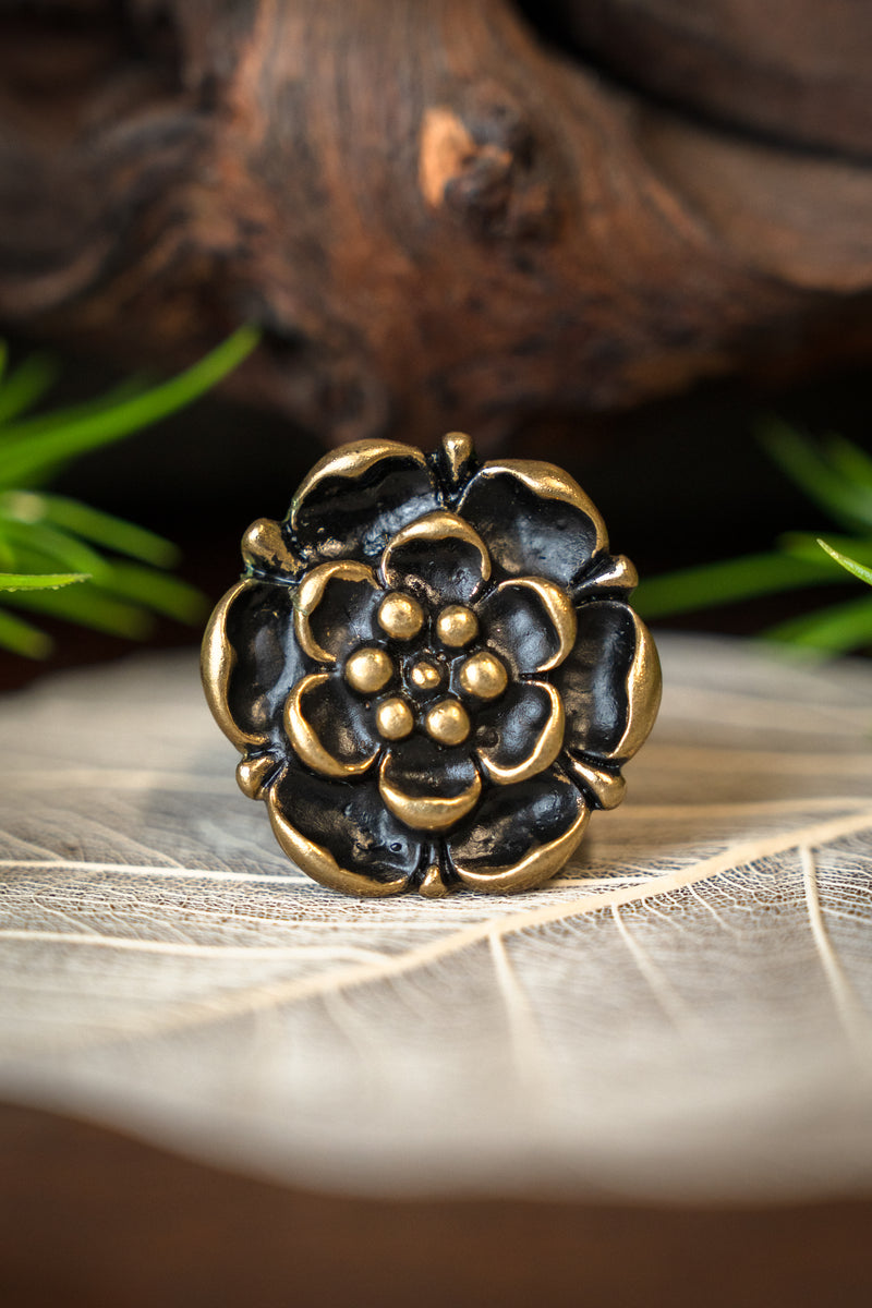 Bague rose Renaissance, bronze 