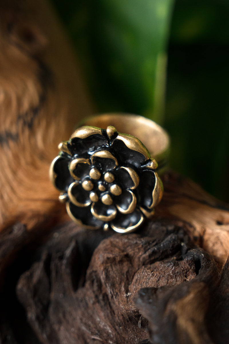 Bague rose Renaissance, bronze 