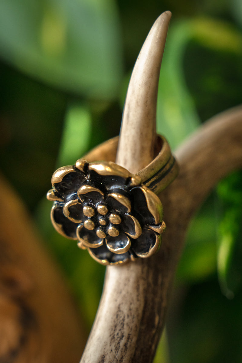 Bague rose Renaissance, bronze 