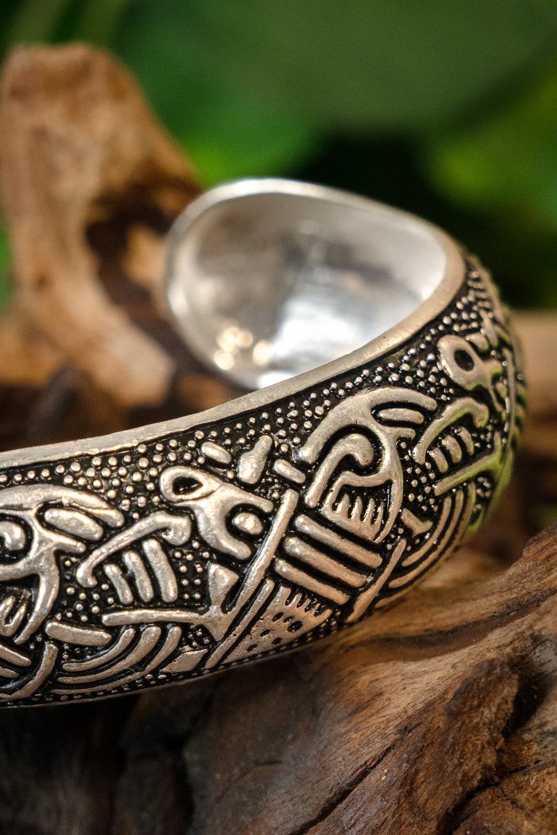 Insulari Celtici braccialetto, bronzo argentato 