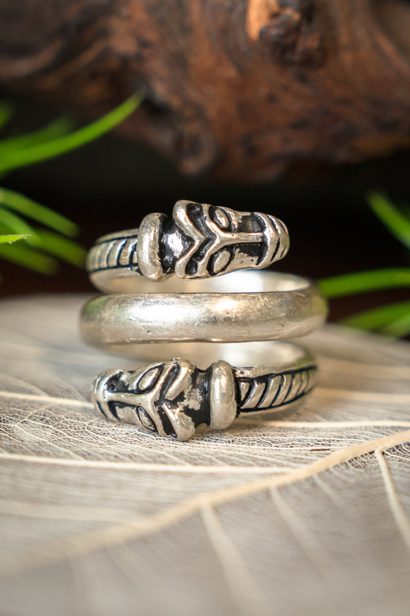 Luxe IJsland Vikingring, verzilverd brons