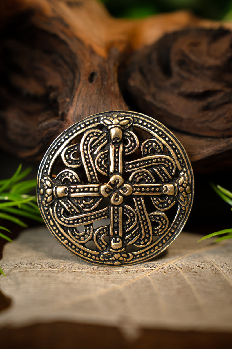 Fibule de style Borre de Finlande, bronze 