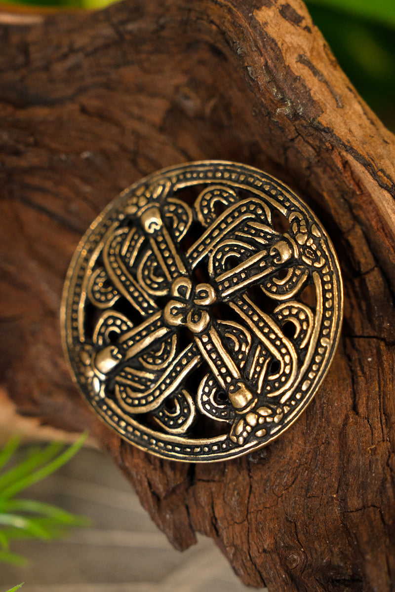 Fibule de style Borre de Finlande, bronze 