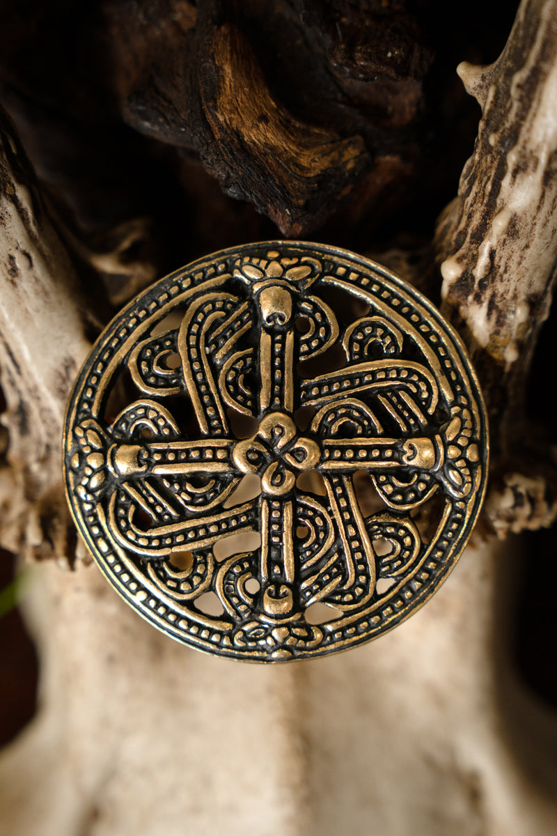 Fibule de style Borre de Finlande, bronze 