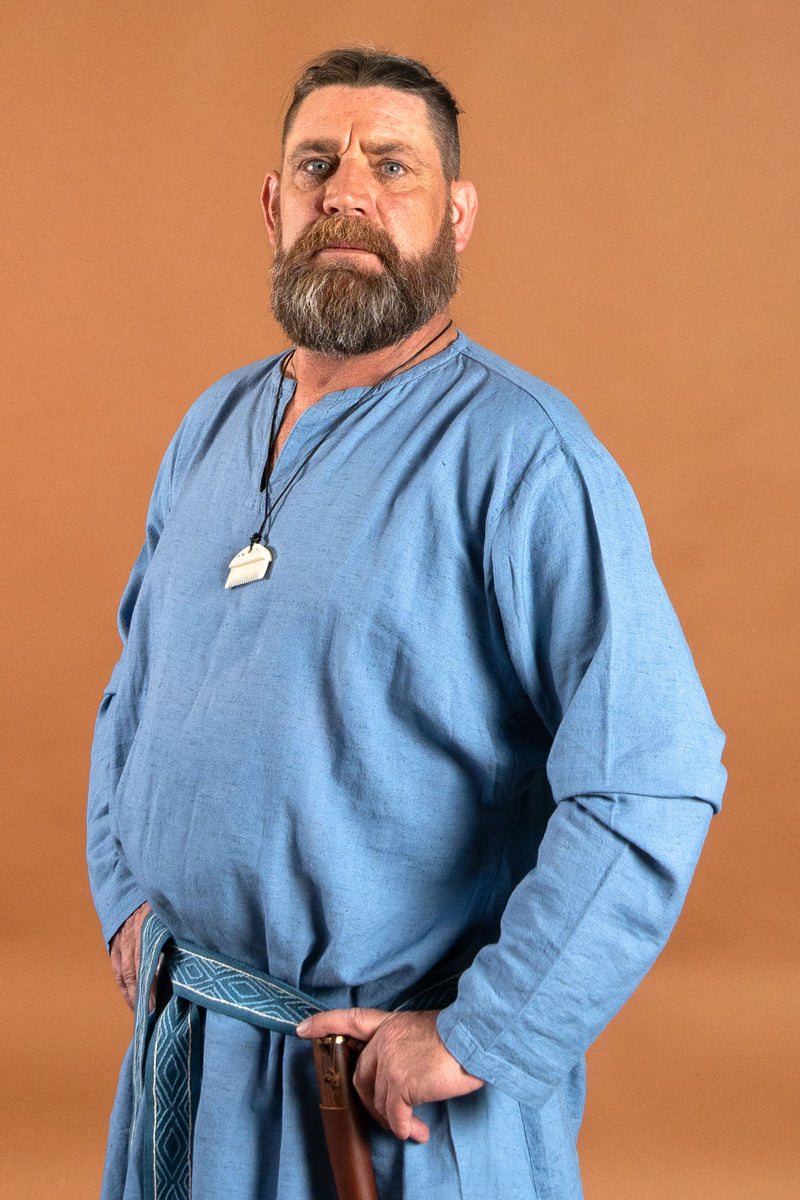 Linen Viking tunic Ragnar, blauw