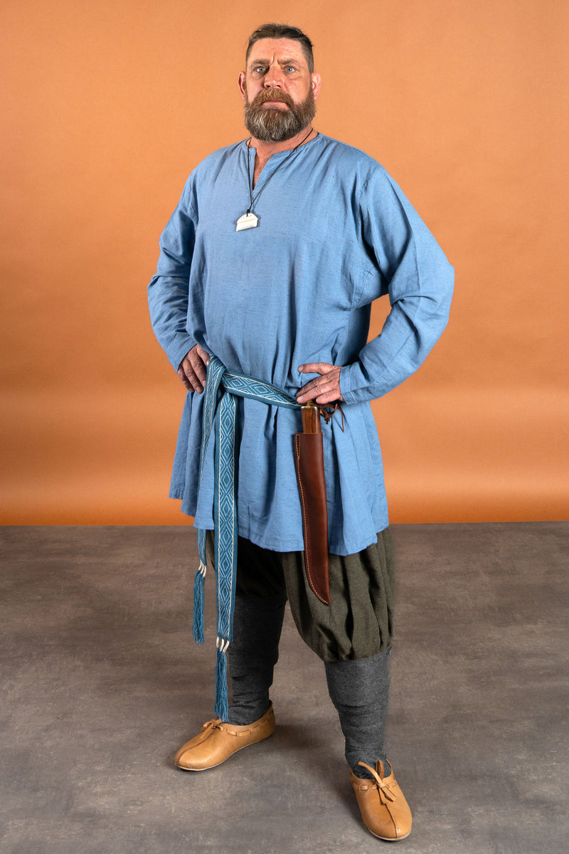 Linen Viking tunic Ragnar, blauw