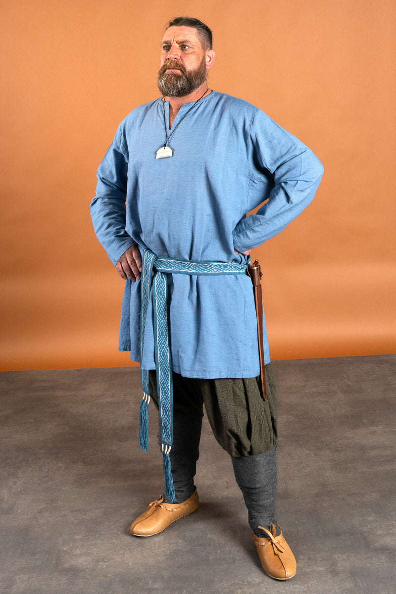Linen Viking tunic Ragnar, blauw