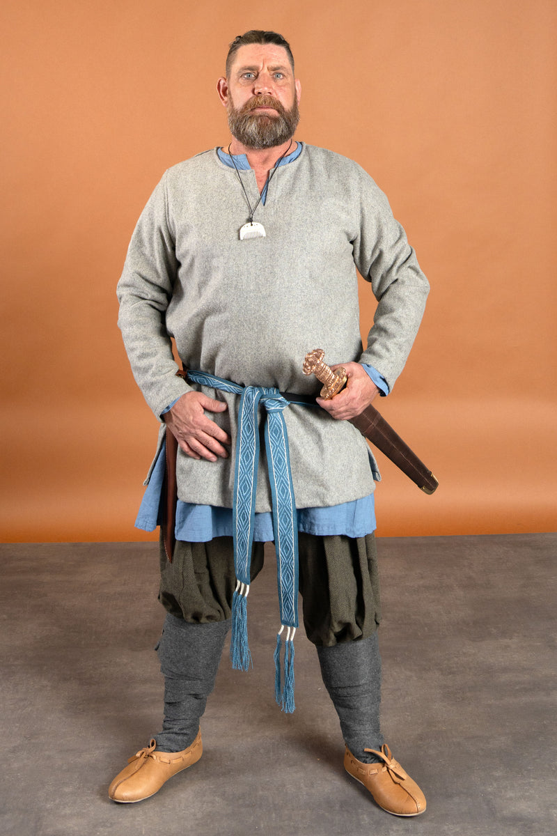 Linen Viking tunic Ragnar, blauw