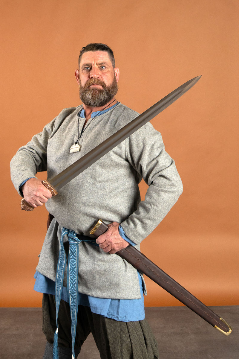 Linen Viking tunic Ragnar, blauw