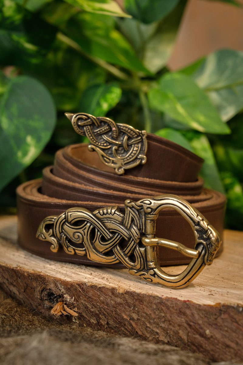 Vikingriem Ringerike stijl, 165 cm, bruin