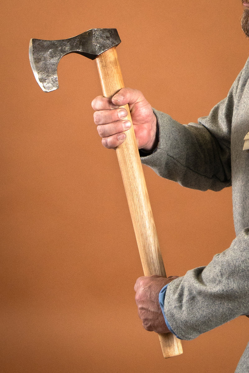 Vikingbijl, handgesmeed staal, type B, semi-scherp
