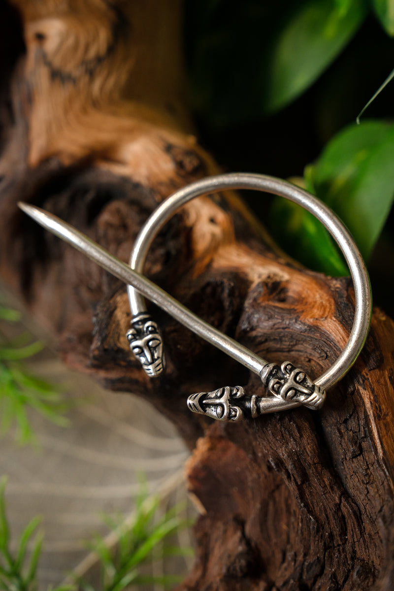 IJsland Vikingfibula, verzilverd brons