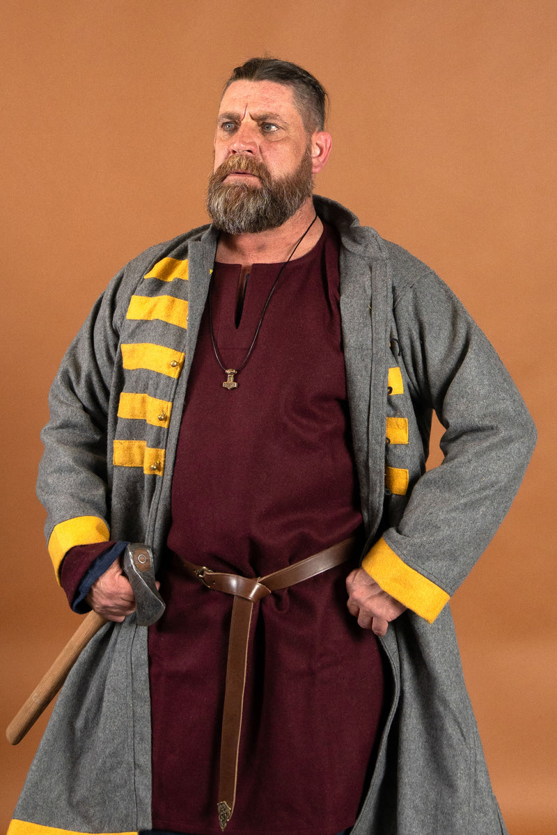 Viking tuniek Svein, wol, bordeauxrood