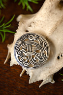 Wikinger Scheibenfibel Jellinge-Stil, versilberte Bronze 