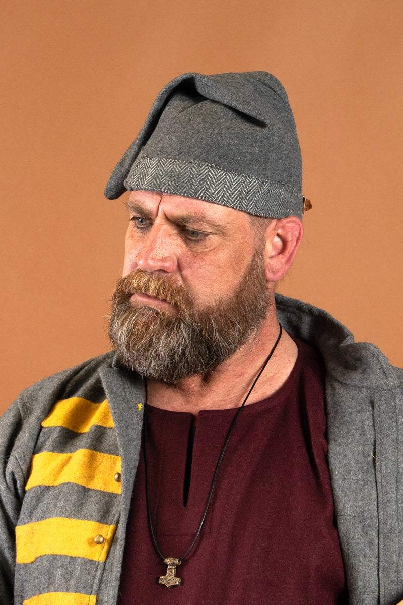 Viking muts Toki, grijs, wolmix