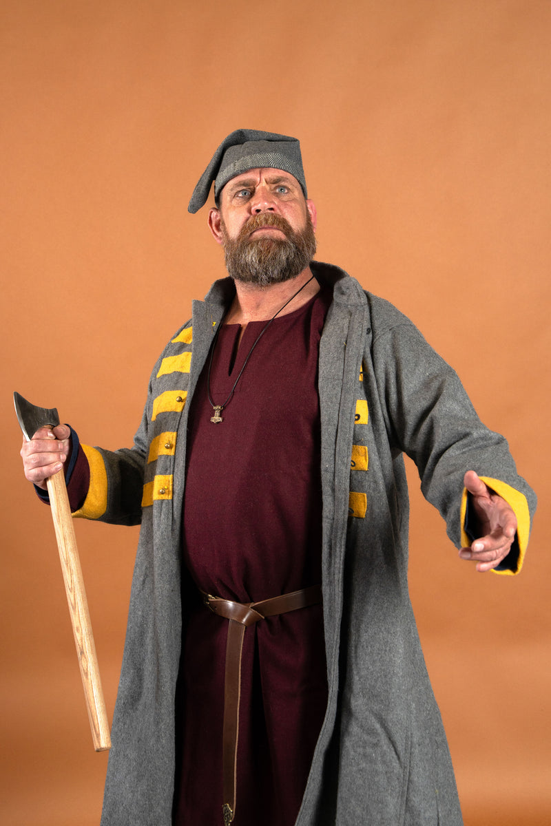 Viking tuniek Svein, wol, bordeauxrood