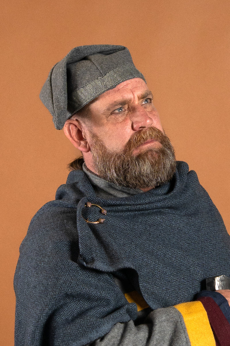 Wikinger-Mütze Toki, grau, Wollmischung 