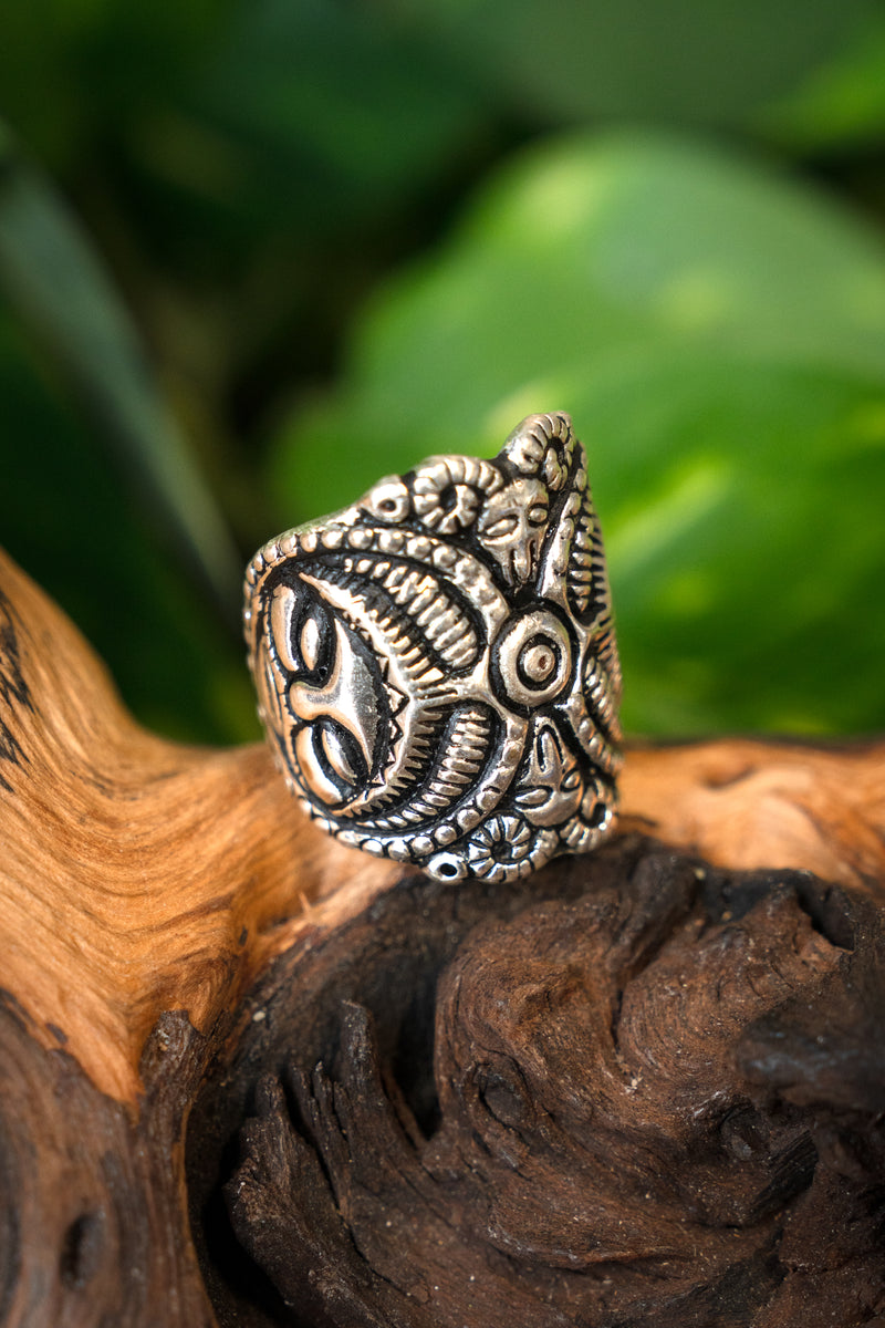 Keltische La Tenering, verzilverd brons