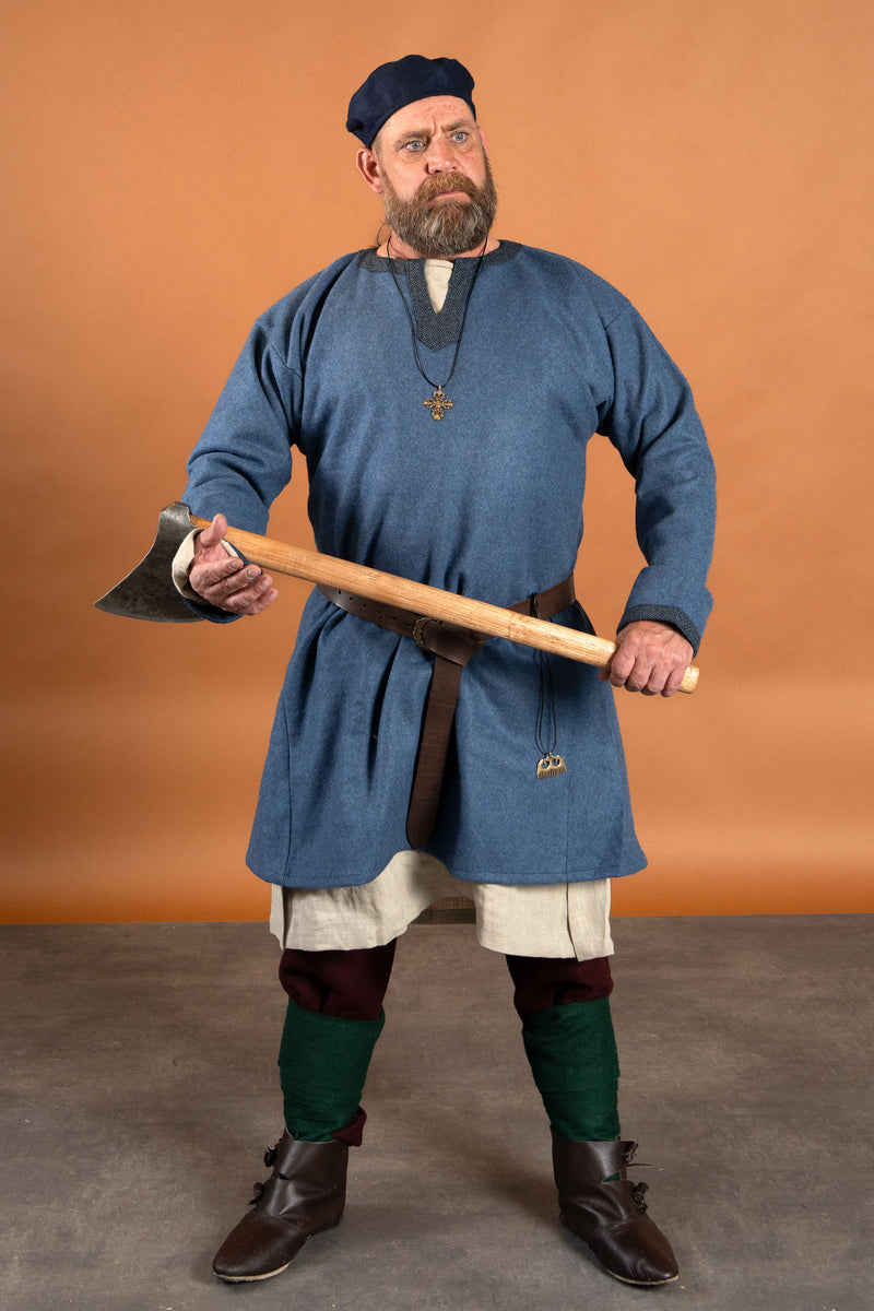 Viking tuniek Guthrum, wol, blauw