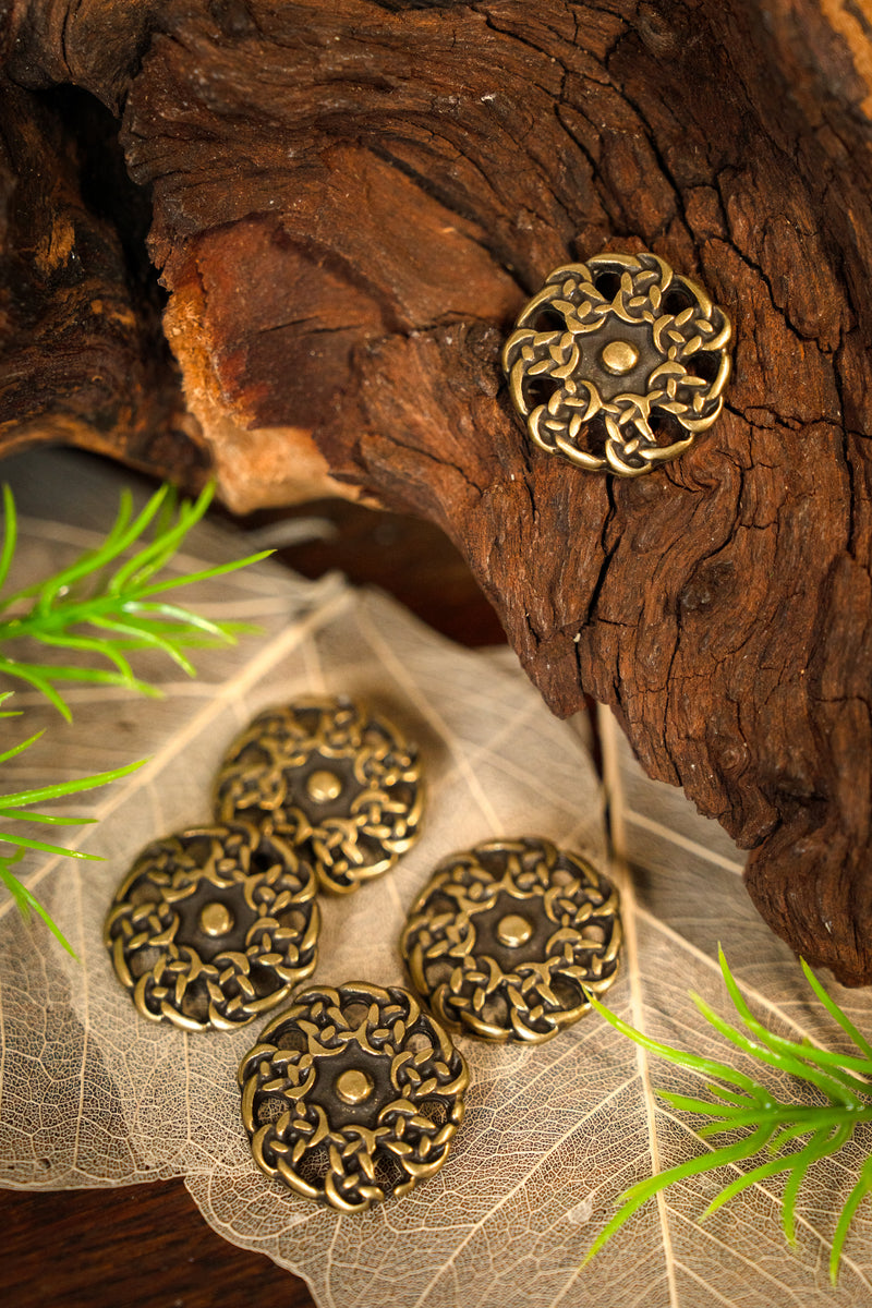 Nodi gaelici dell'Alto Medioevo, set di 5 pezzi, ottone 