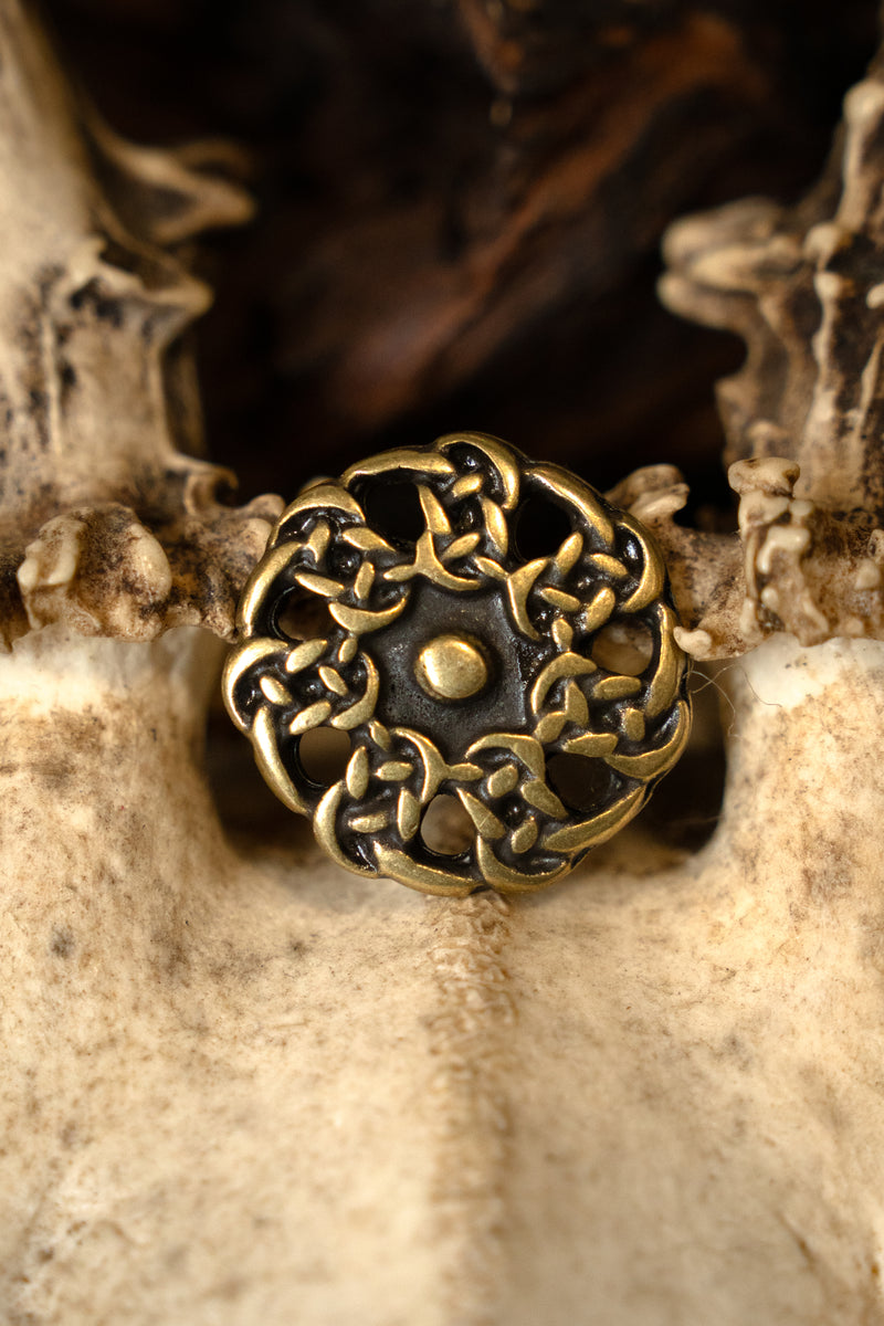 Early medieval Gaelic buttons, set of 5 pieces, brass