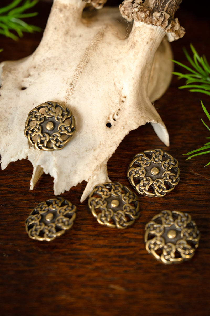 Nodi gaelici dell'Alto Medioevo, set di 5 pezzi, ottone 