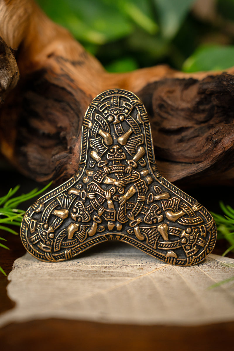 Kleeblad fibula Kaupang, brons