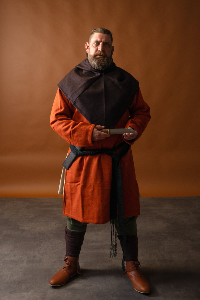 Diamant-twill tuniek, 100% wol, oranje-rood