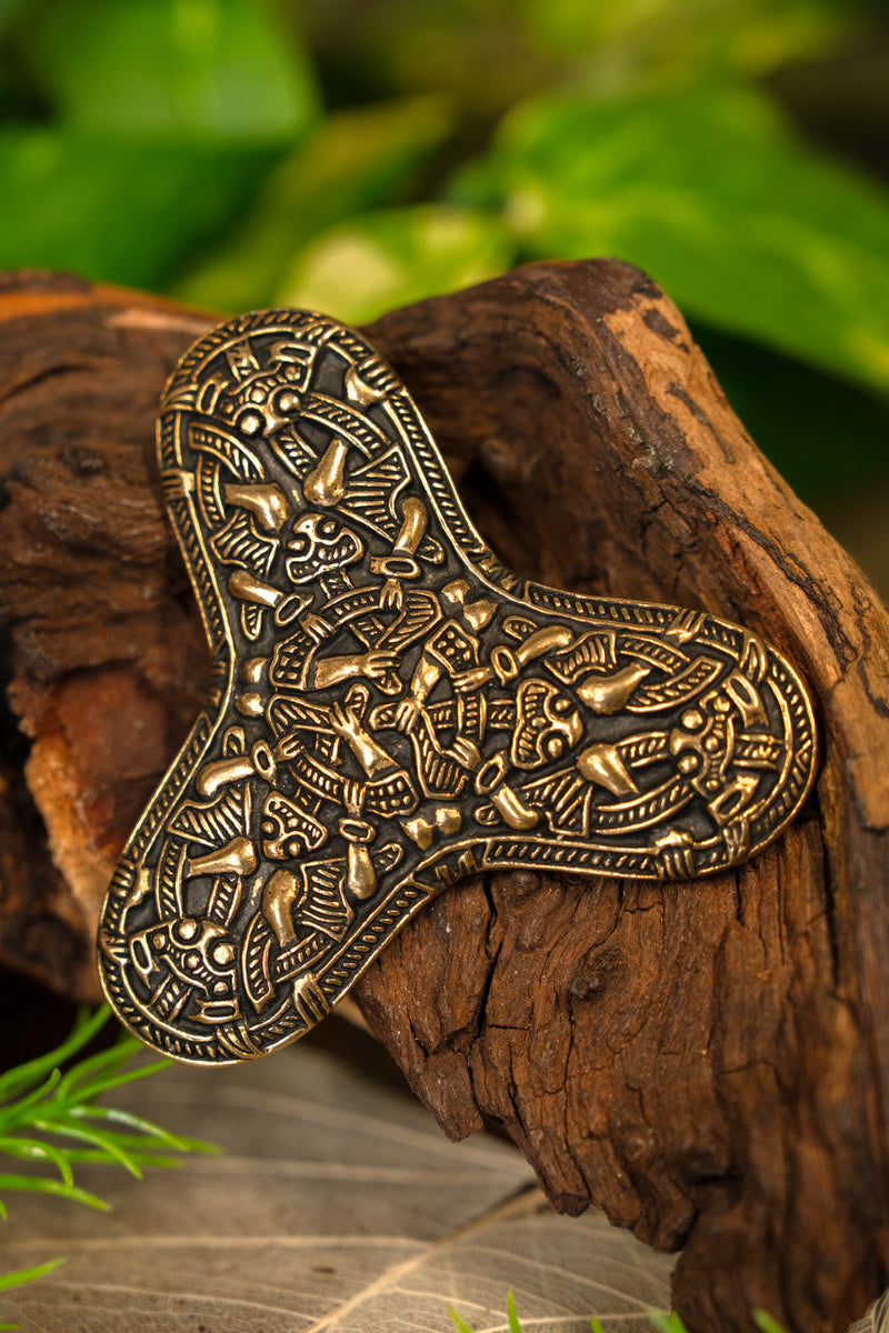 Kleeblad fibula Kaupang, brons