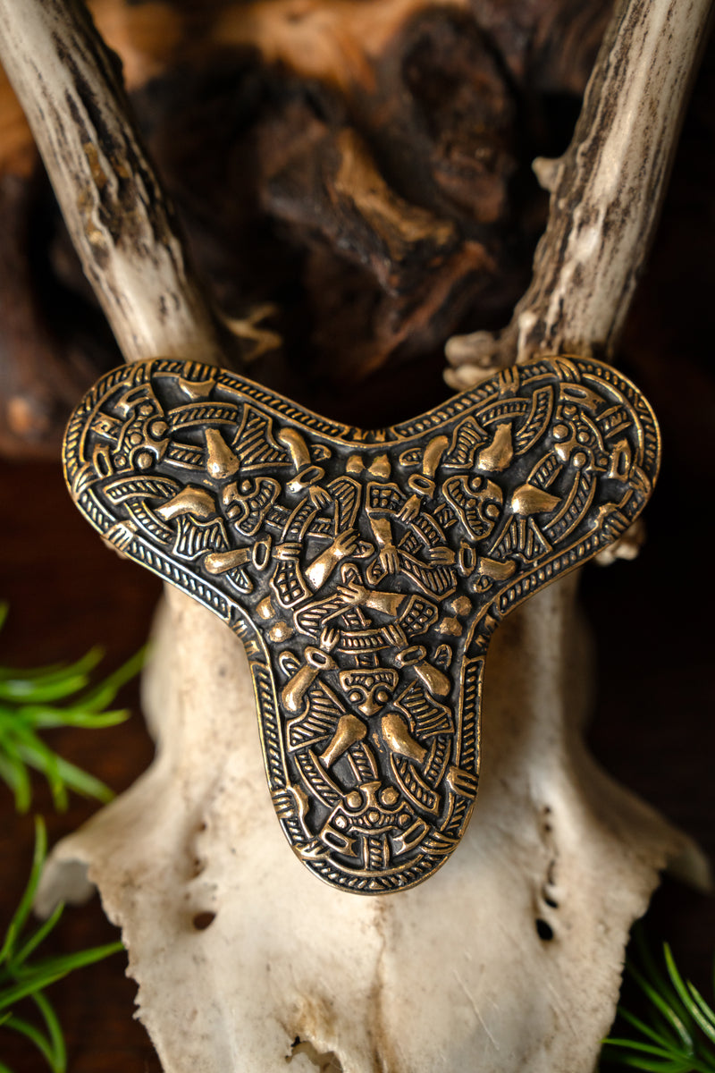 Kleeblad fibula Kaupang, brons