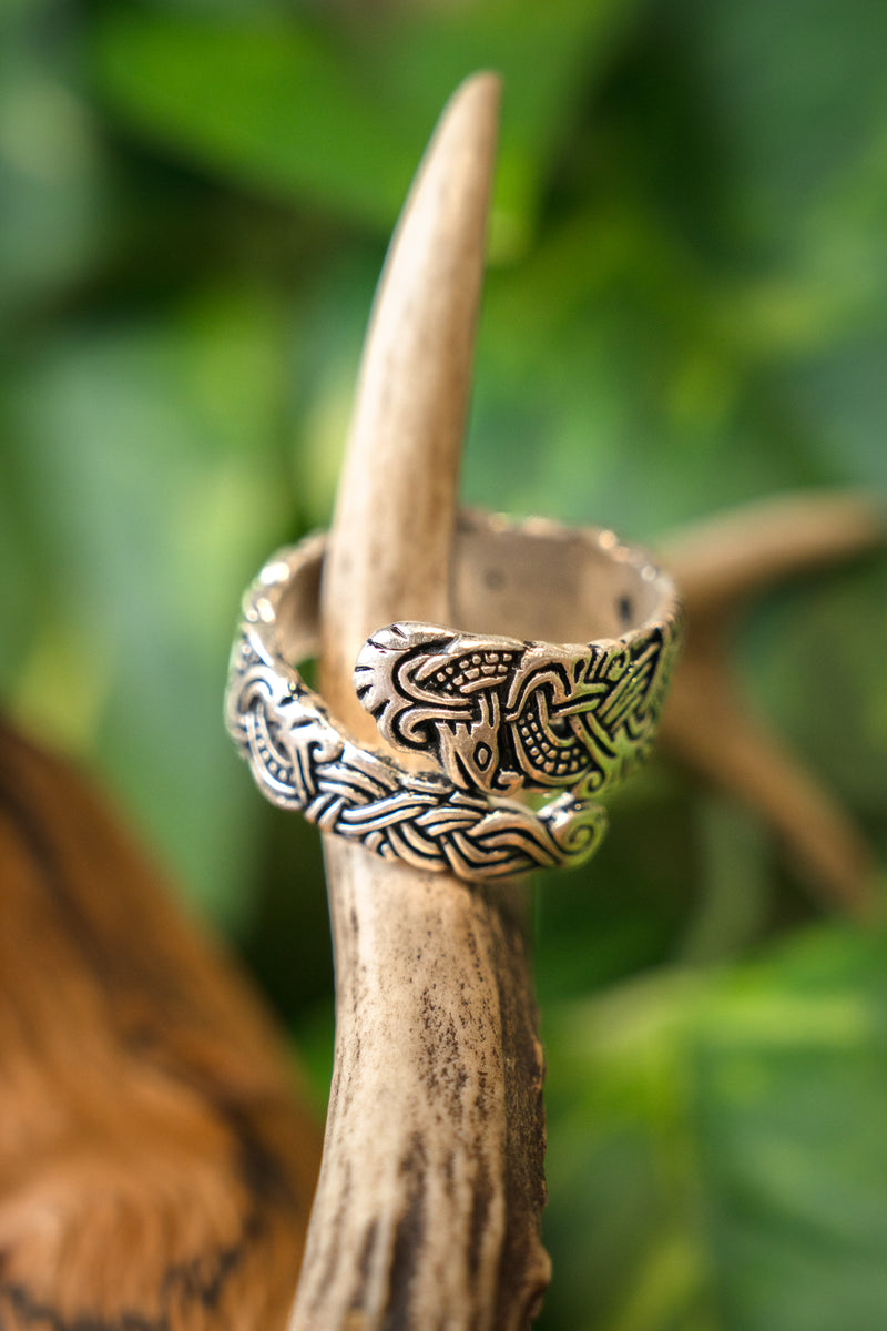 Anillo vikingo isla de Man, bronce plateado 