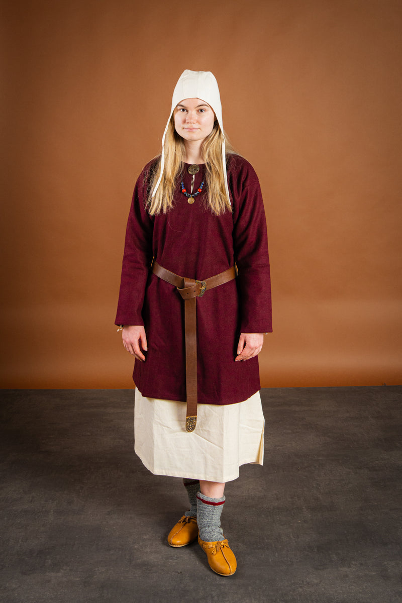 Viking tuniek Svein, wol, bordeauxrood