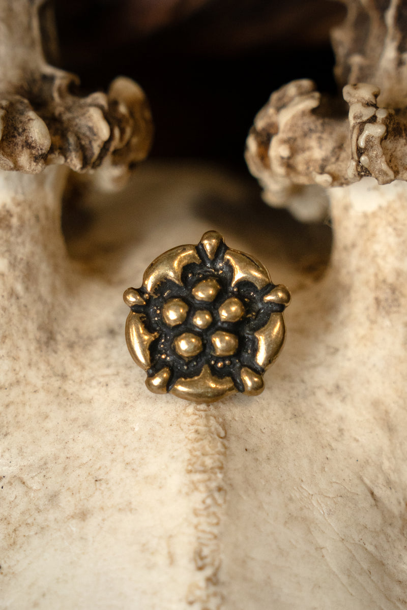 Sent middelalderknot med rose, bronze, sæt med fem stykker