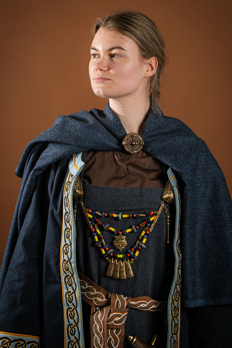 Viking drum-broche groot, brons