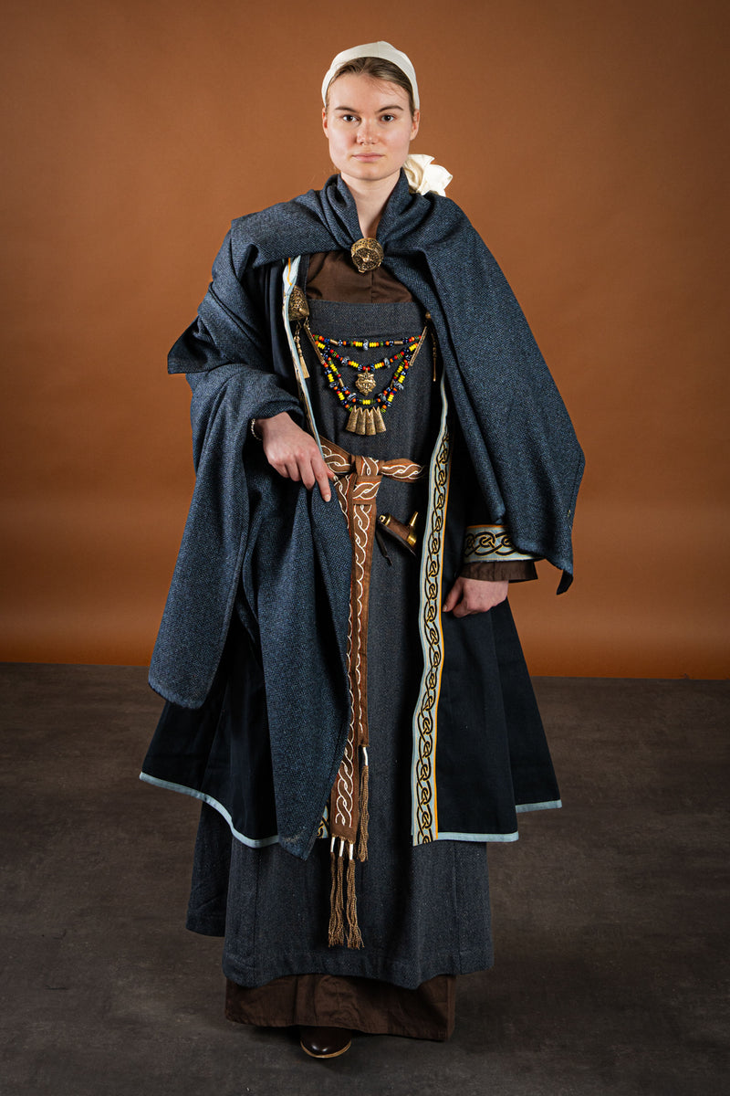 Viking drum-broche groot, brons