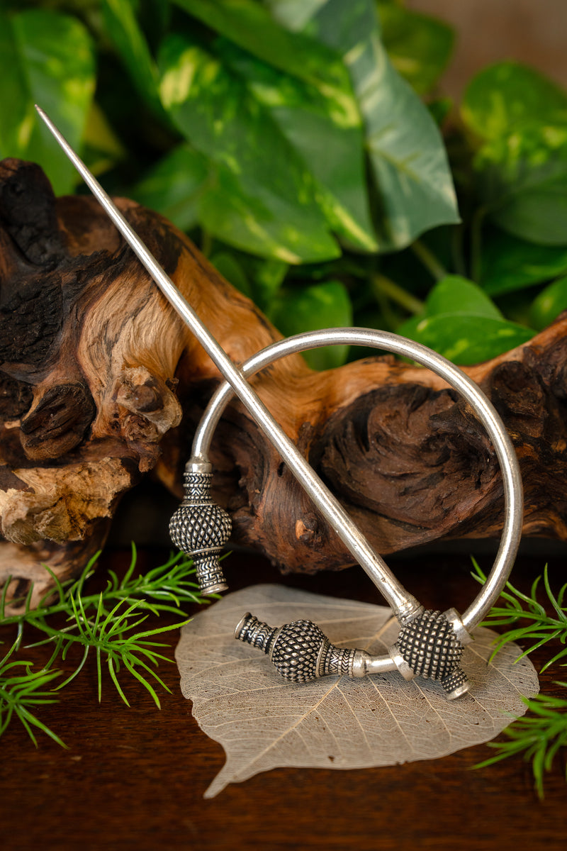 Viking Distelfibel groß, versilberte Bronze 