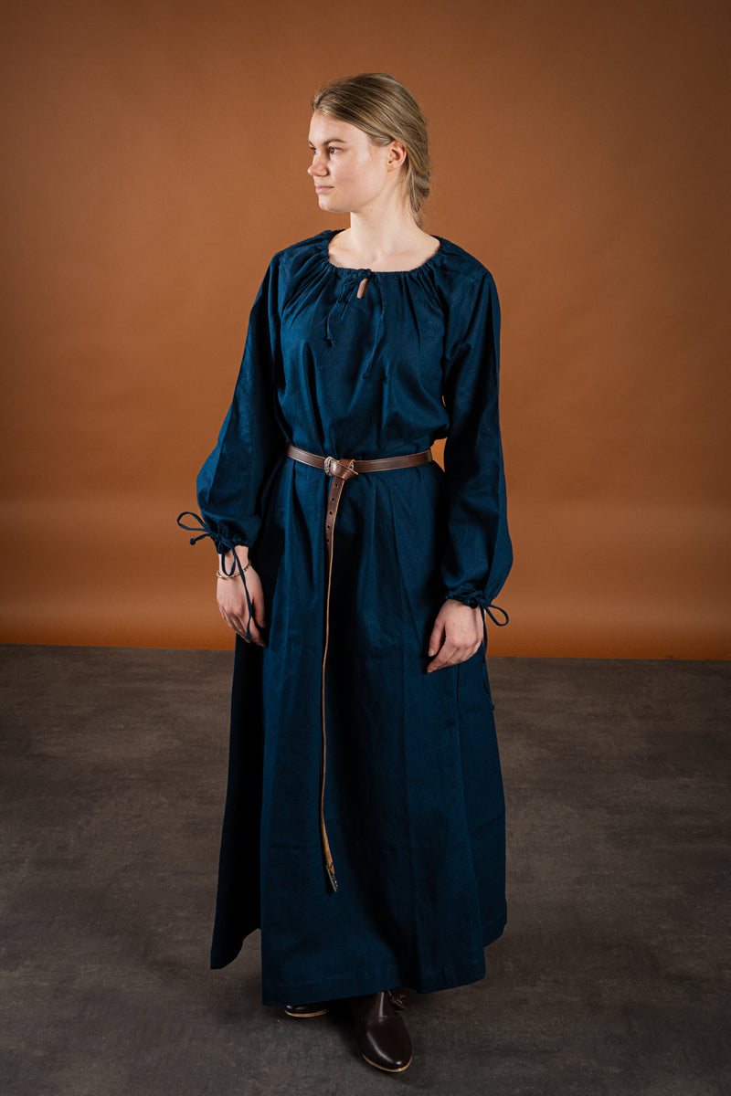 Matilda middelalderlig chemise, underkjole, blå 